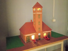 Modell av brandstationen